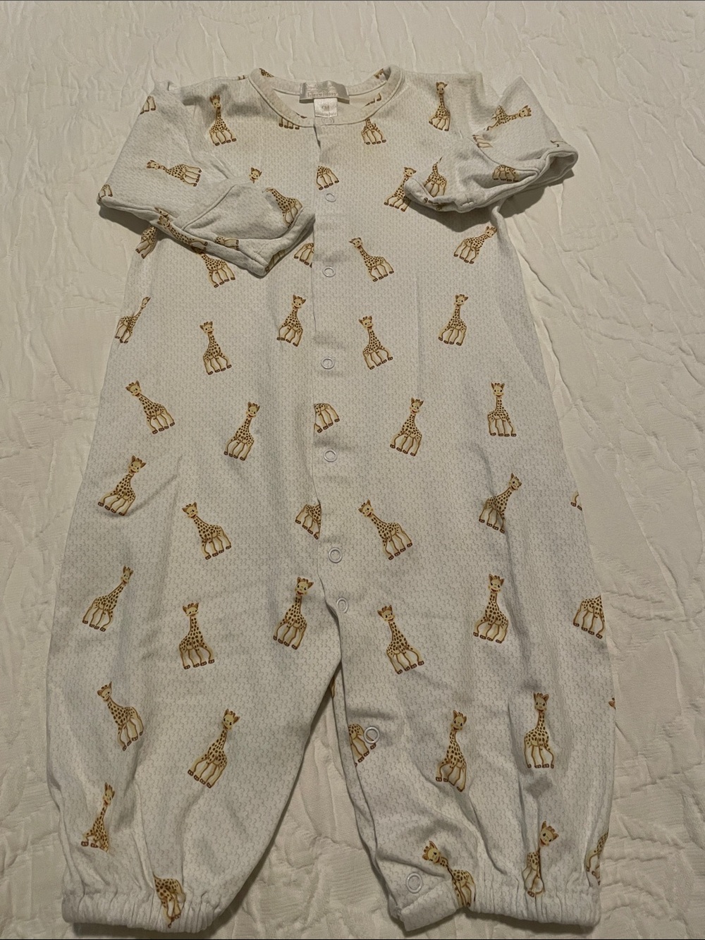 Kissy Kissy Cream One-Piece with Giraffe Print